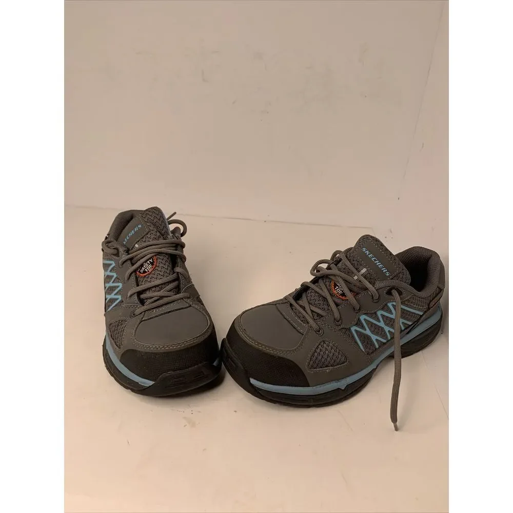 New Skechers ESD Womens 6.5 Safety Toe Work Shoes PPE Safety Toe Sneakers‎ Gray